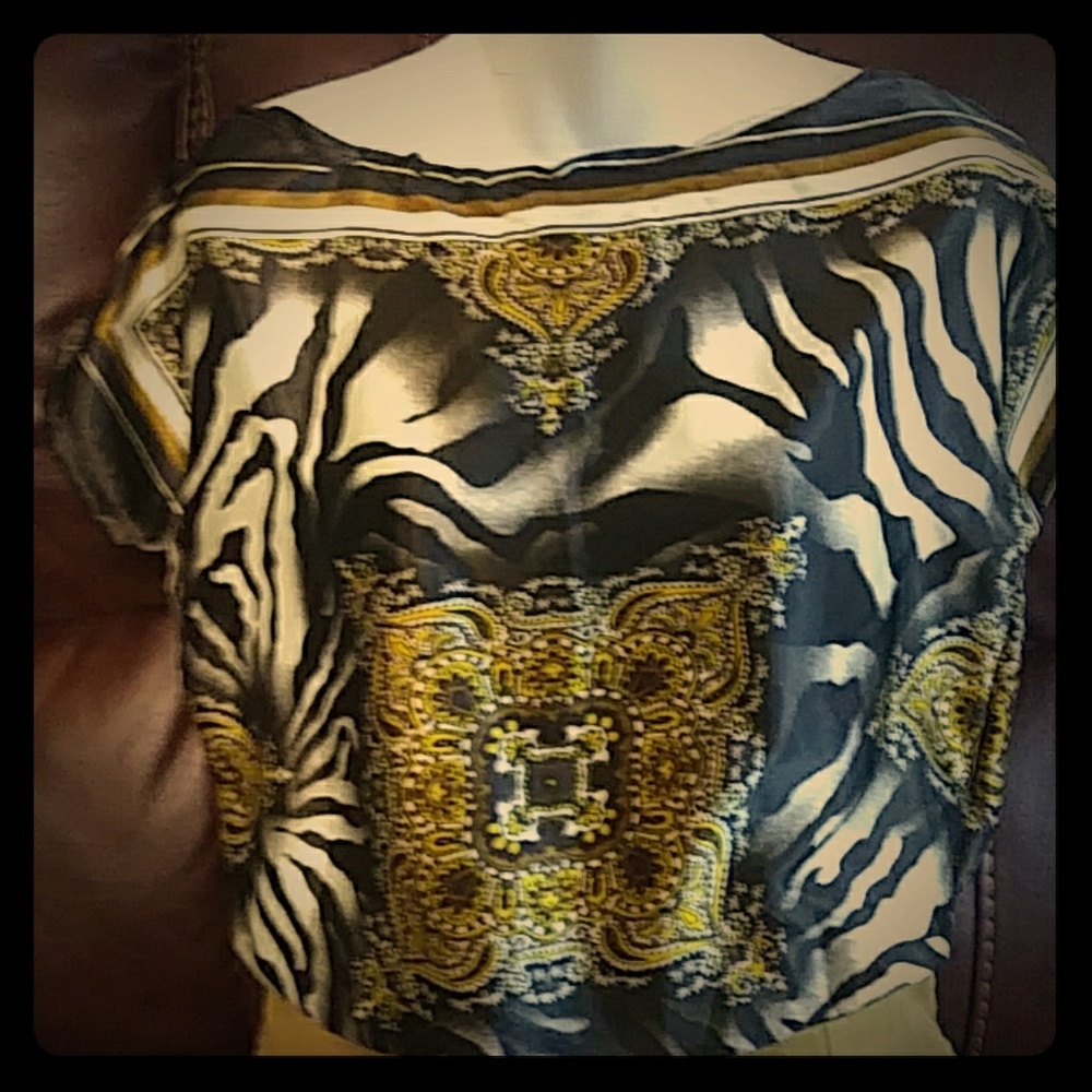 Zebra & Gold blouse